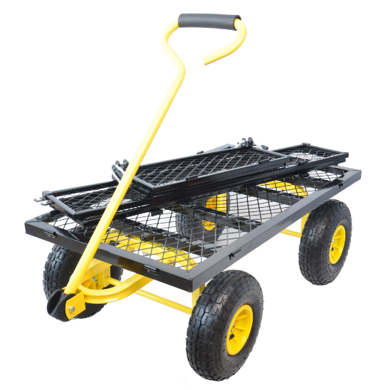 Heavy Duty Steel Garden Cart with Swivel Handle & Detachable Sides - Practical Carriage Garden Trolley - Image 9