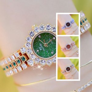 Chic Multicolor Women's Fashion Quartz Watch - Luxury Stainless Steel Analog WristWatch & Dress Bracelet Set for Ladies