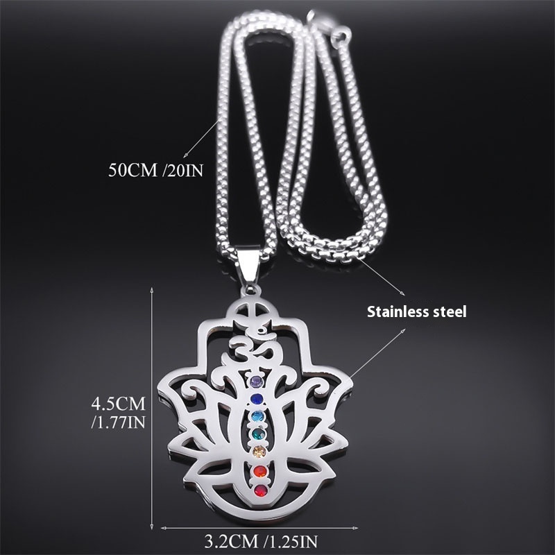 Lotus Yoga Healing Chain Pendant Necklace for Women - Empower Your Spirit - Image 9