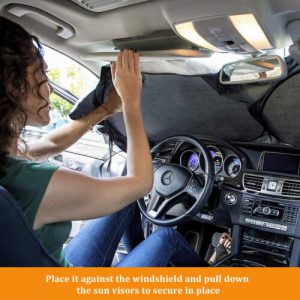 Car Window Sunshade - Premium Auto Sun Shade Visor & Windshield Cover for Snow, Ice, and Sun Protection