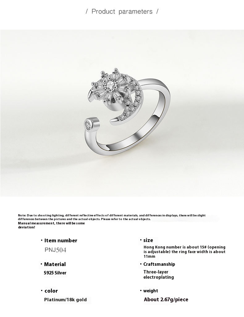 Sterling Silver Anxiety Spinning Ring - Open Design for Calmness