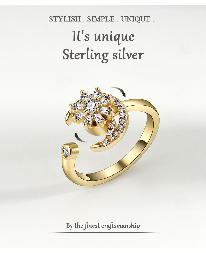 Sterling Silver Anxiety Spinning Ring - Open Design for Calmness - Image 5