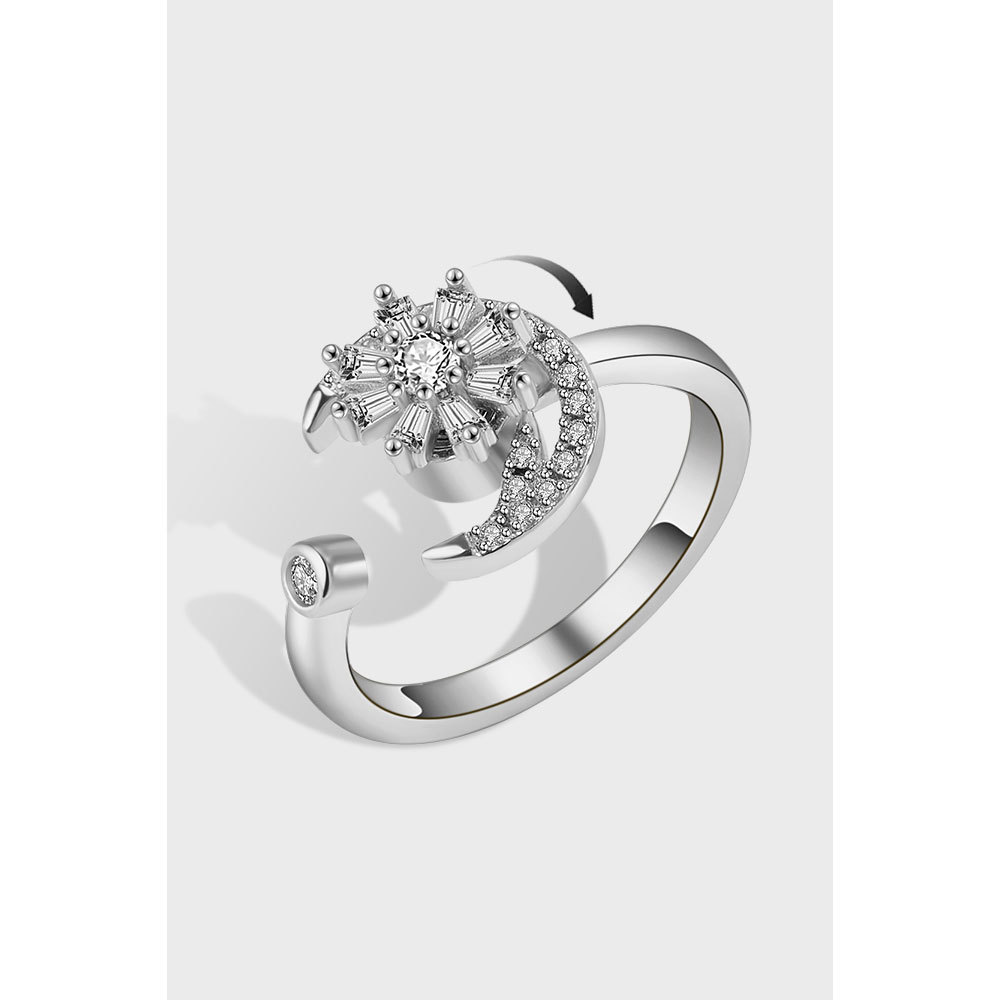 Sterling Silver Anxiety Spinning Ring - Open Design for Calmness - Image 11