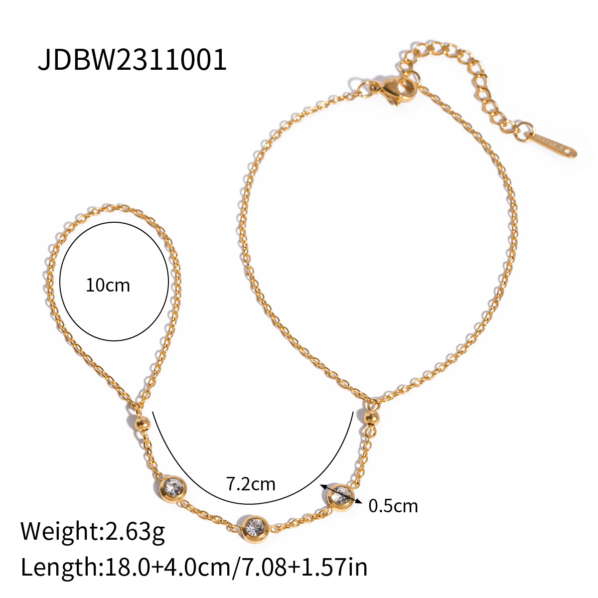 Chic and Elegant 18K Gold Stainless Steel Bracelet – Trendy Design - Image 5