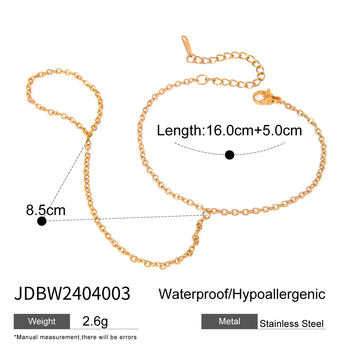 Chic and Elegant 18K Gold Stainless Steel Bracelet – Trendy Design - Image 7