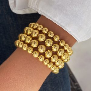 Punk Style Multi-layer Bracelet with Exaggerated Round Beads Chain