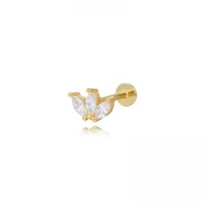 S925 Sterling Silver Fashionable All-Match Geometric Twin Small Ear Studs for Women