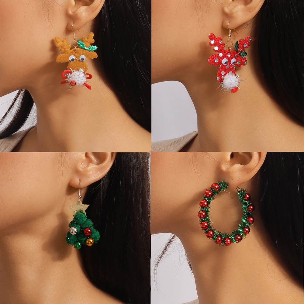 Charming Christmas Cartoon Earrings - Adorable Holiday Ornament Style - Image 6