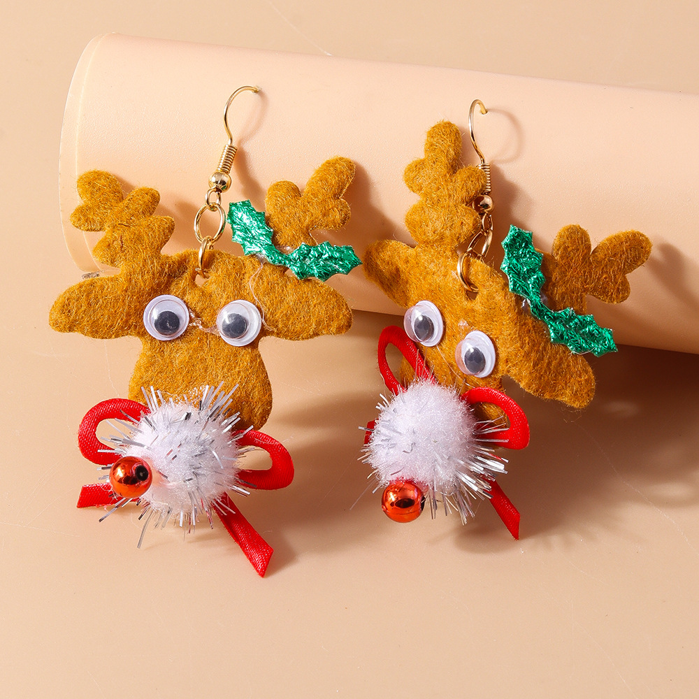 Charming Christmas Cartoon Earrings - Adorable Holiday Ornament Style - Image 11