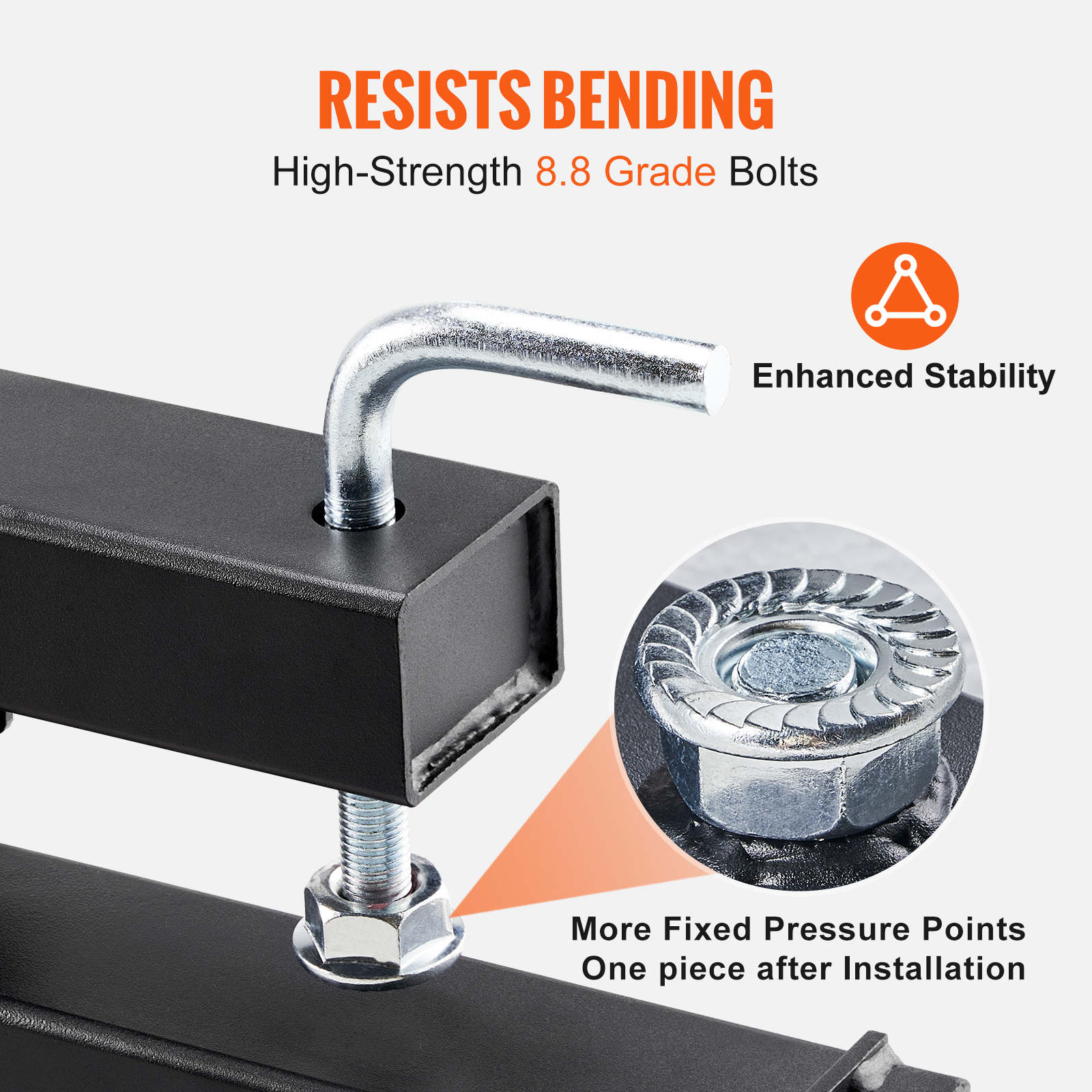 VEVOR Pallet Forks - 2000 Lbs Clamp-On Forks for Tractors, 43" Length with Adjustable Stabilizer Bar, Heavy Duty Attachments for Skid Steer and Loader Buckets - Image 7