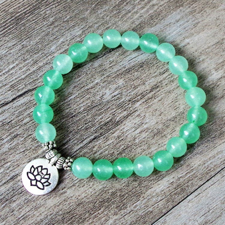 Handmade Matte Amazonite Stone Strand Bracelet - Yoga Chakra Mala OM Lotus Beaded Charm Jewelry for Men & Women - Image 4
