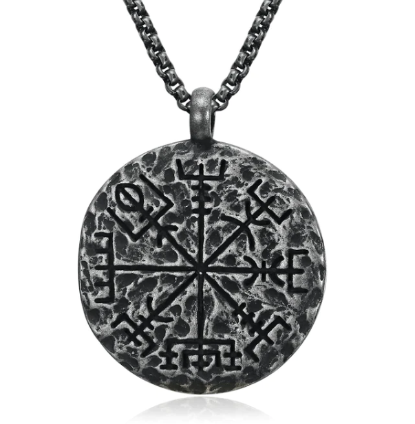European & American Titanium Steel Men's Retro Viking Mythology Pendant Necklace - Image 2