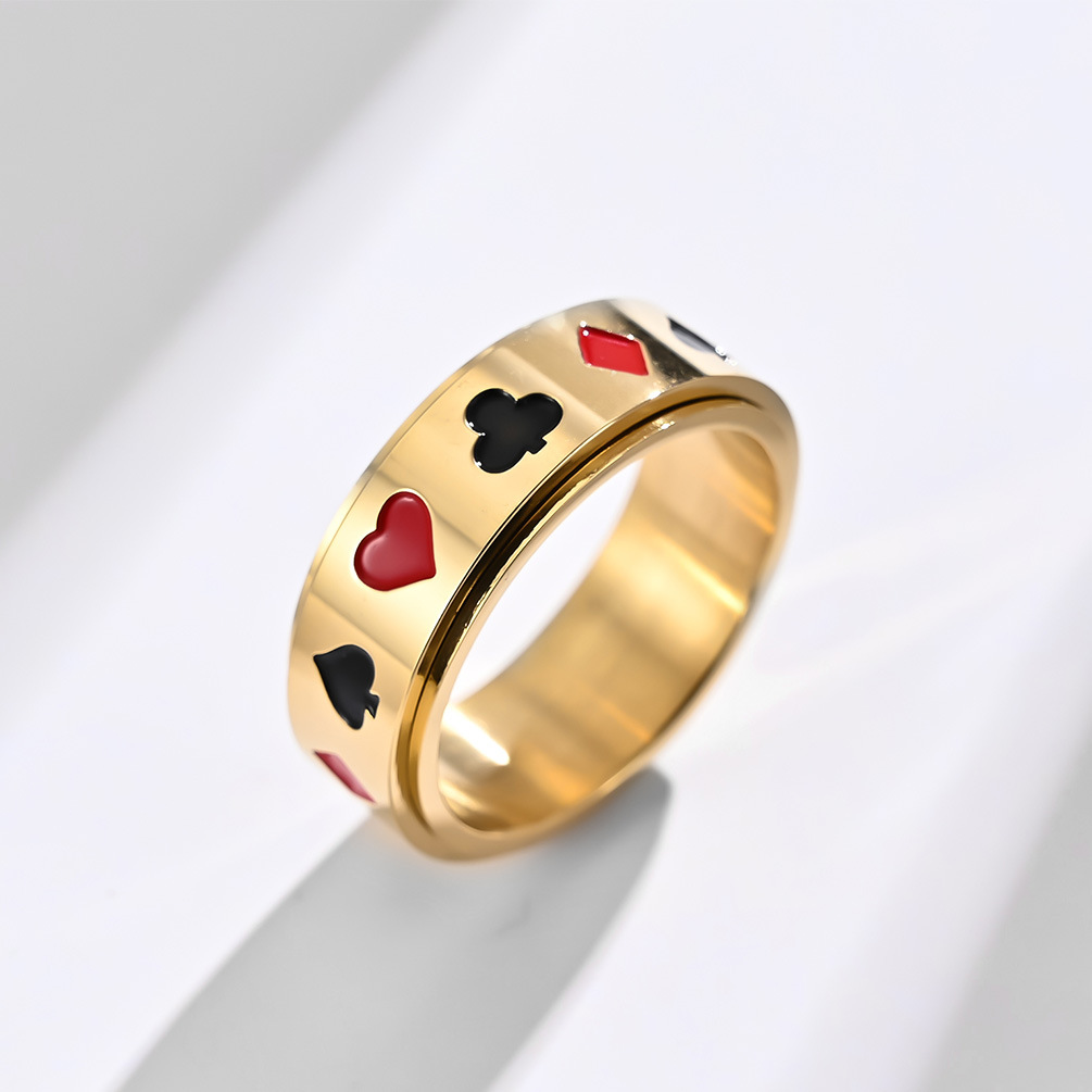 Spade Red Peach Plum Square Ring - Elegant Design for Stylish Wear - Image 3