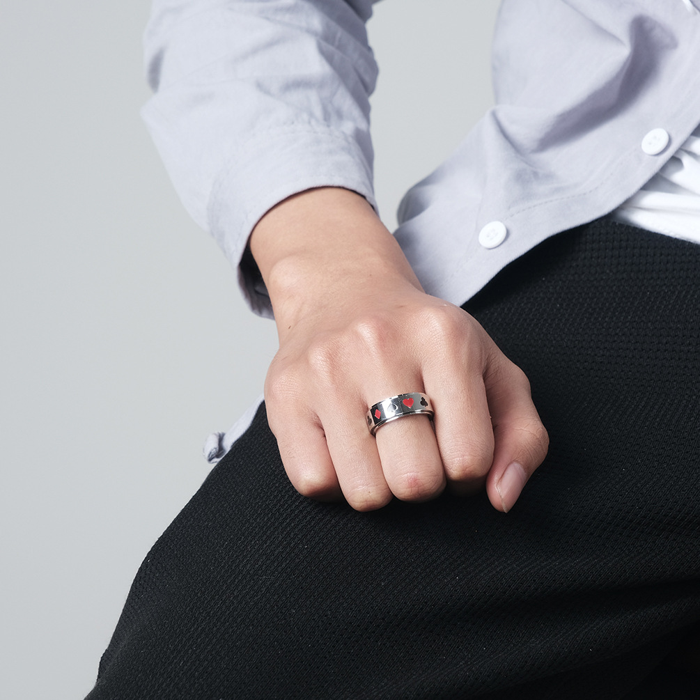 Spade Red Peach Plum Square Ring - Elegant Design for Stylish Wear - Image 4