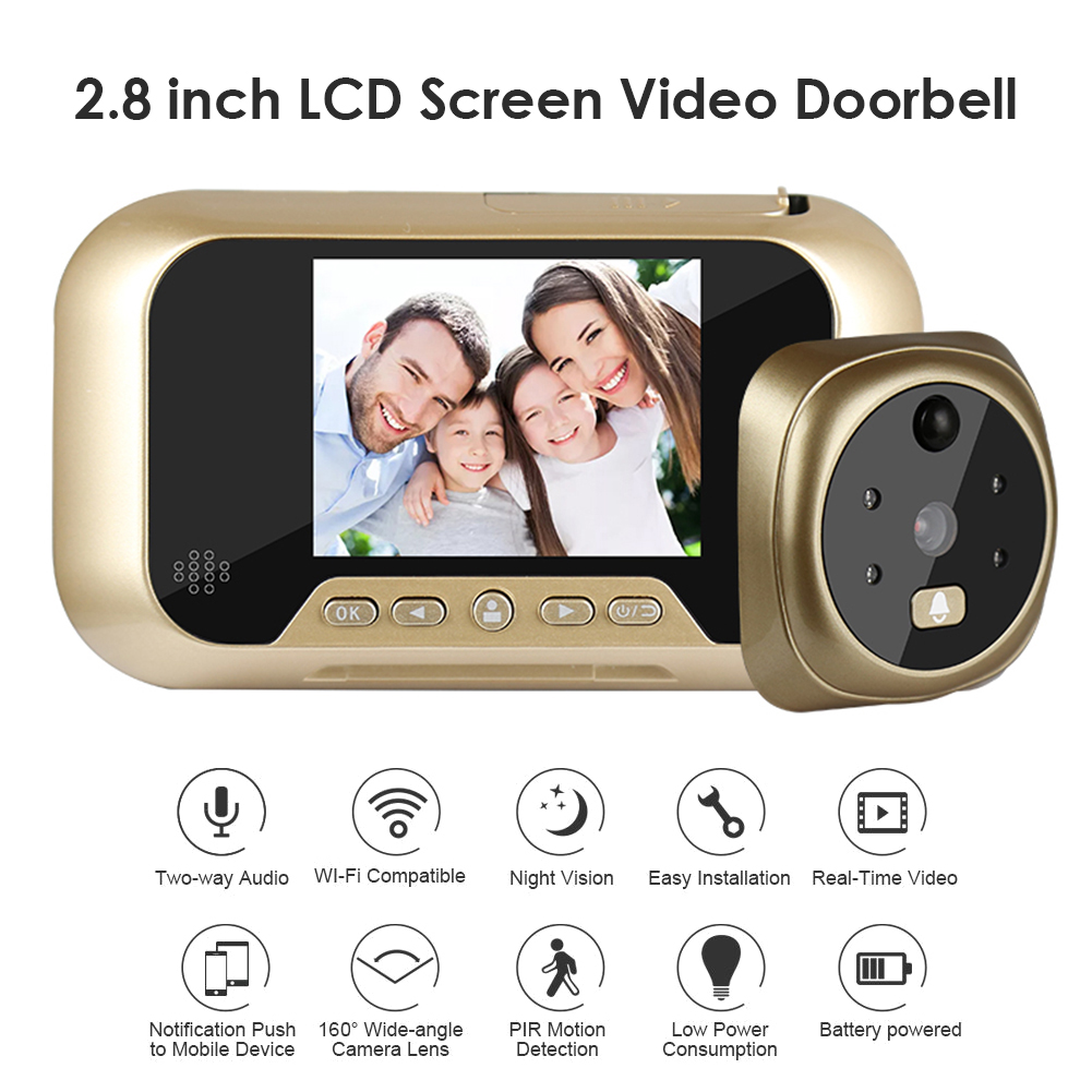 2.8 Inch Infrared Night Vision Doorbell Camera | Smart Electronic Peephole Viewer - Image 3