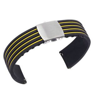 Ear Two-tone Striped Silicone Watch Strap – Stylish & Durable Accessory
