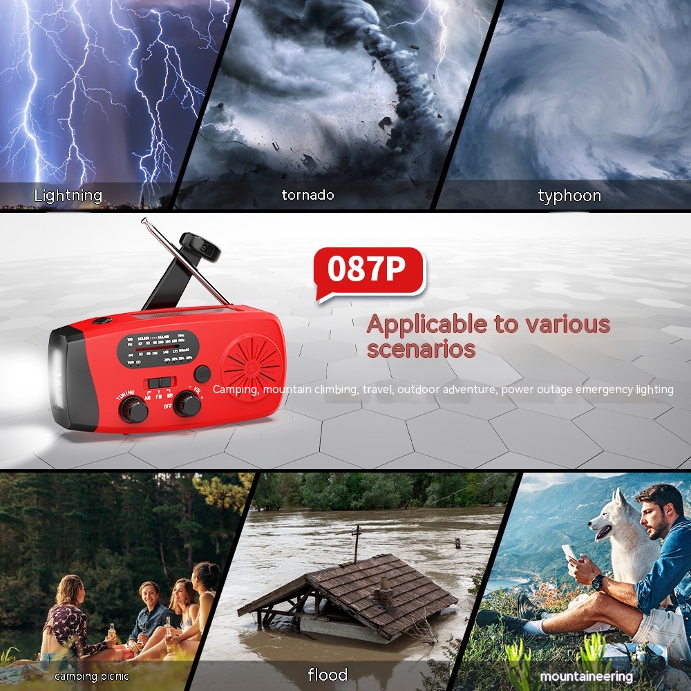 Compact Multi-Functional Solar-Powered Emergency Radio for On-the-Go Use - Image 3