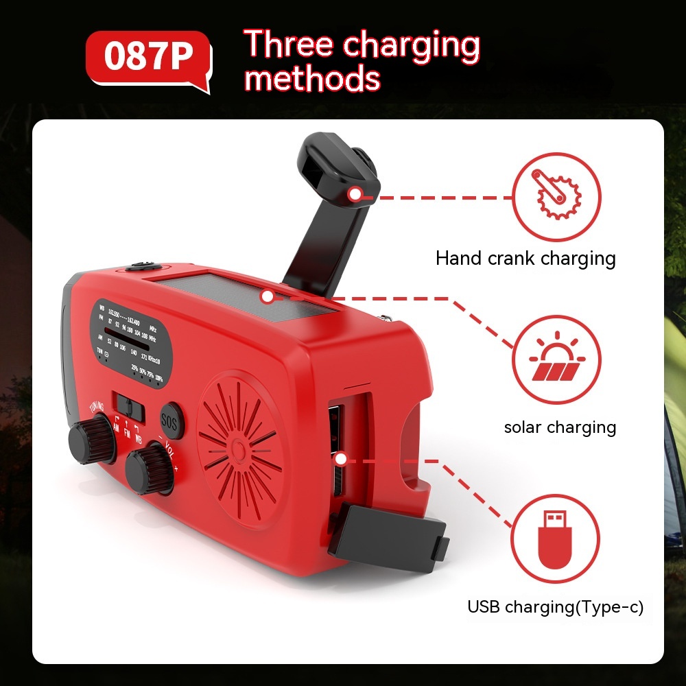 Compact Multi-Functional Solar-Powered Emergency Radio for On-the-Go Use - Image 4