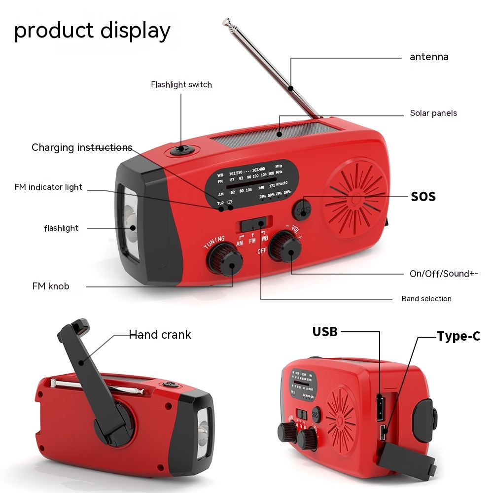 Compact Multi-Functional Solar-Powered Emergency Radio for On-the-Go Use - Image 5