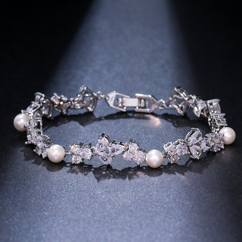 Affordable Luxury Fashion Pearl and Zircon Bracelet - European & American Style