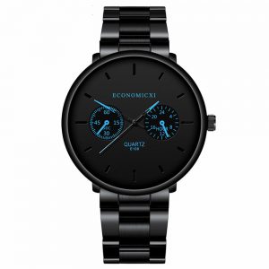 Versatile Men's Sports Watch for Students with Steel Strap - Multifunctional Design