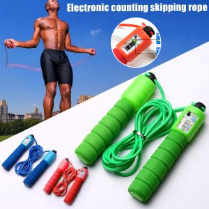Adjustable Length Skipping Rope with Counter - Wear-resistant Foam Cotton Handle for Portable Jump Rope Exercise & Sports Training Equipment
