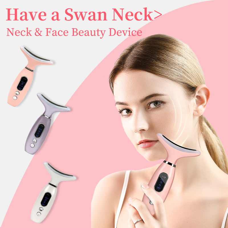 Neck Beauty Instrument with Color Light Charging - V Face Massage Device