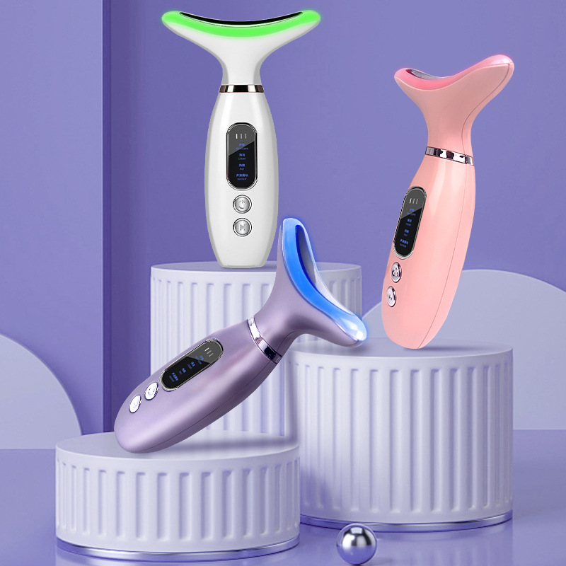 Neck Beauty Instrument with Color Light Charging - V Face Massage Device - Image 2