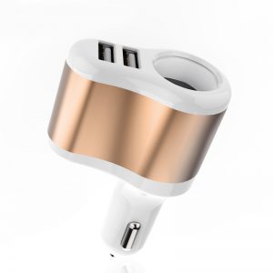 Universal Smart Phone Car Charger: One for Three, Dual USB Fast Charge Transfer Interface for Car Cigarette Lighter