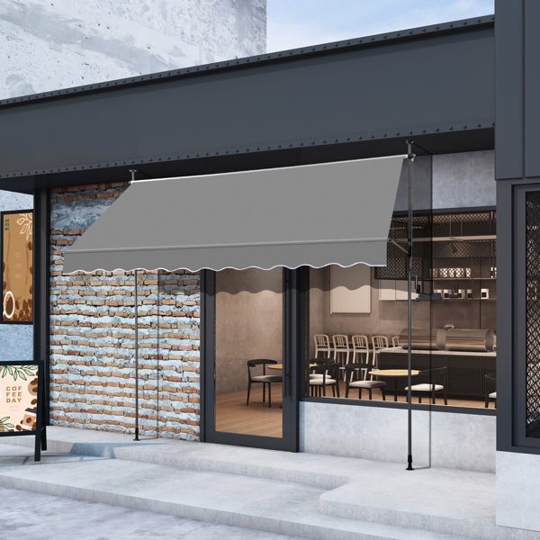 300x120x200-300cm Grey Support Canopy - Durable Polyester Fabric, Aluminum-Iron Frame, Retractable Design - Image 2