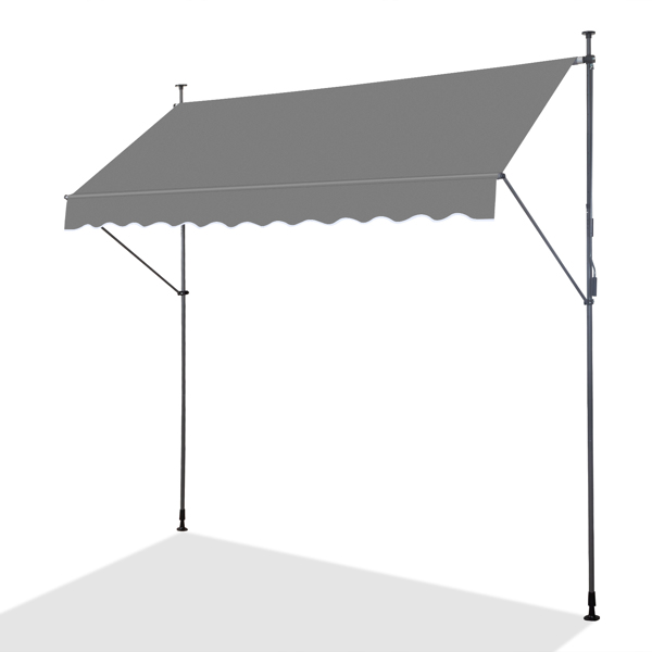 300x120x200-300cm Grey Support Canopy - Durable Polyester Fabric, Aluminum-Iron Frame, Retractable Design - Image 6