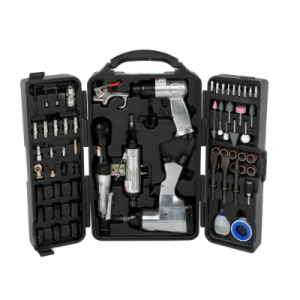 71-Piece Air Tool and Accessory Kit: Impact Wrench, Air Ratchet, Die Grinder, Air Hammer, Hose Fittings & Storage Case