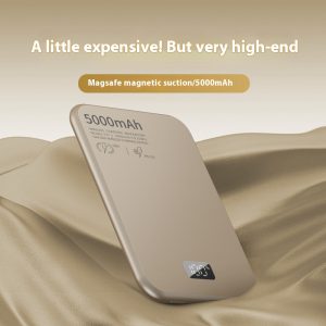 Magnetic Wireless Fast Charging Mobile Power Supply with Digital Display in Aluminum Alloy