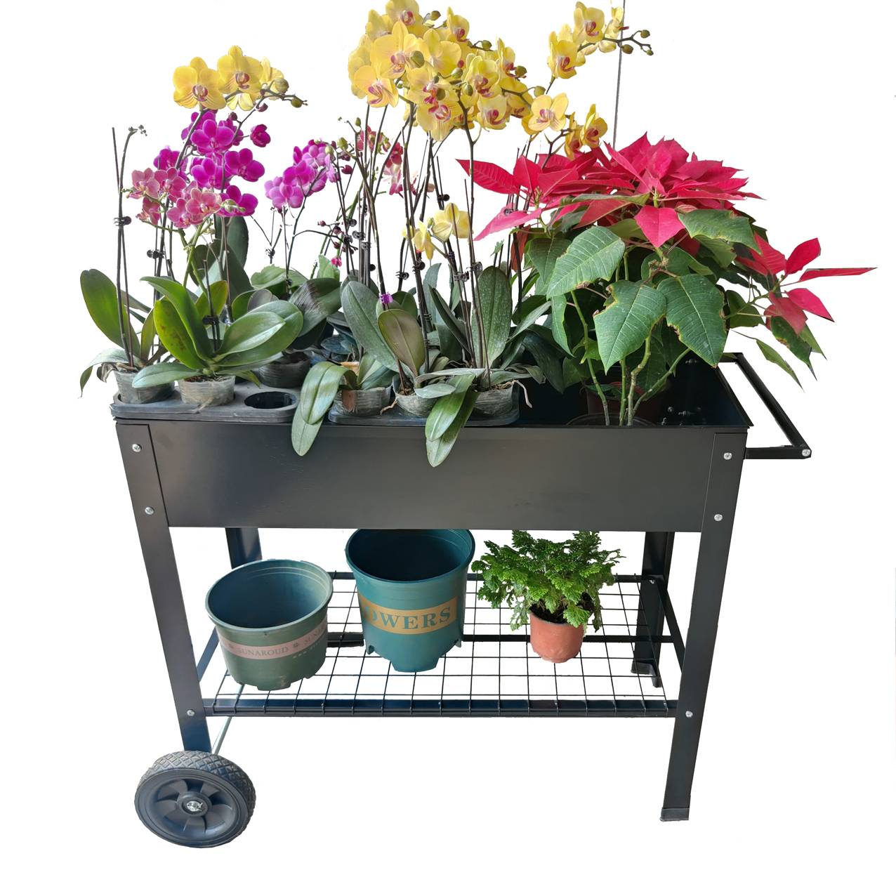 Mobile Metal Raised Garden Bed Cart with Legs for Outdoor Patio and House Use - Image 3
