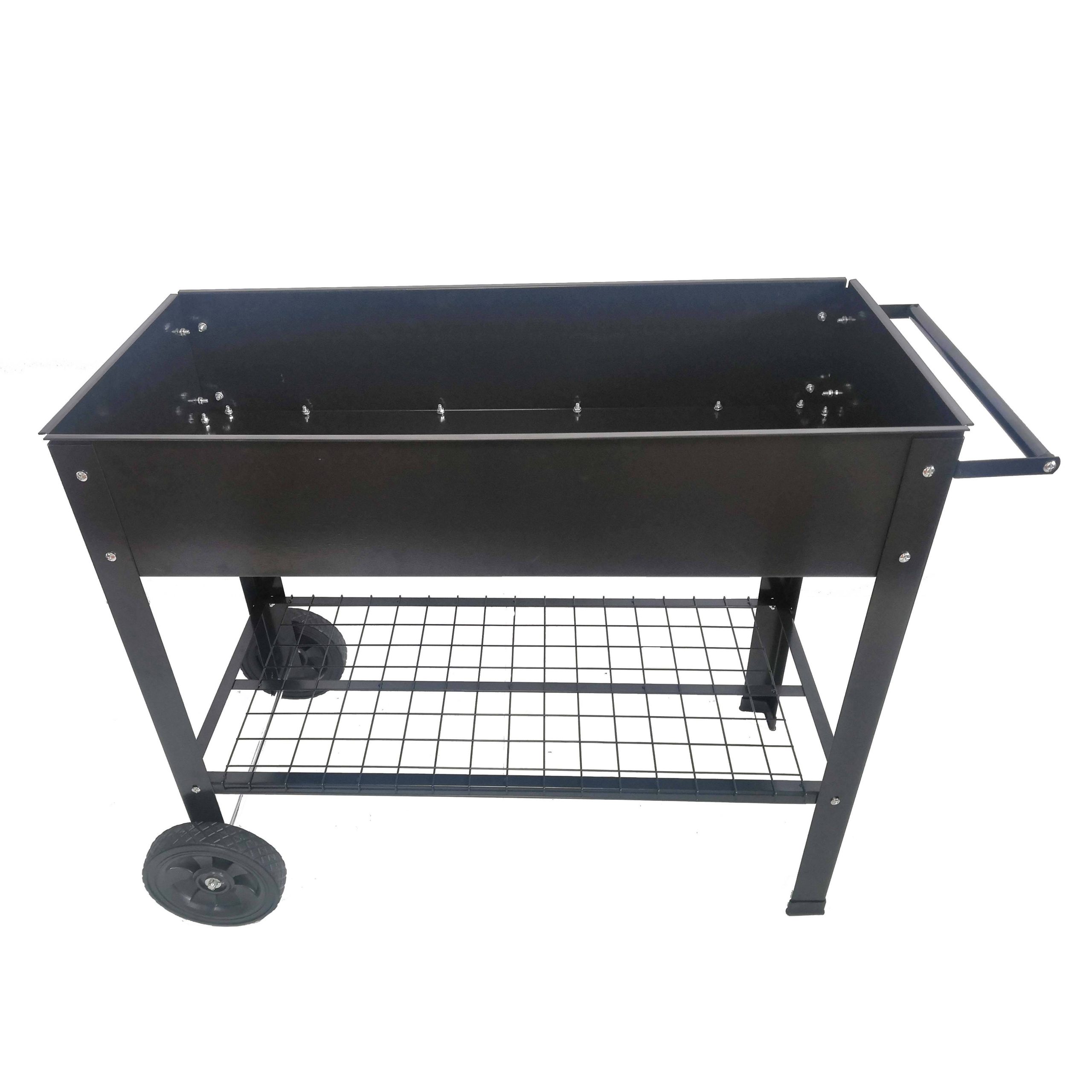 Mobile Metal Raised Garden Bed Cart with Legs for Outdoor Patio and House Use - Image 4