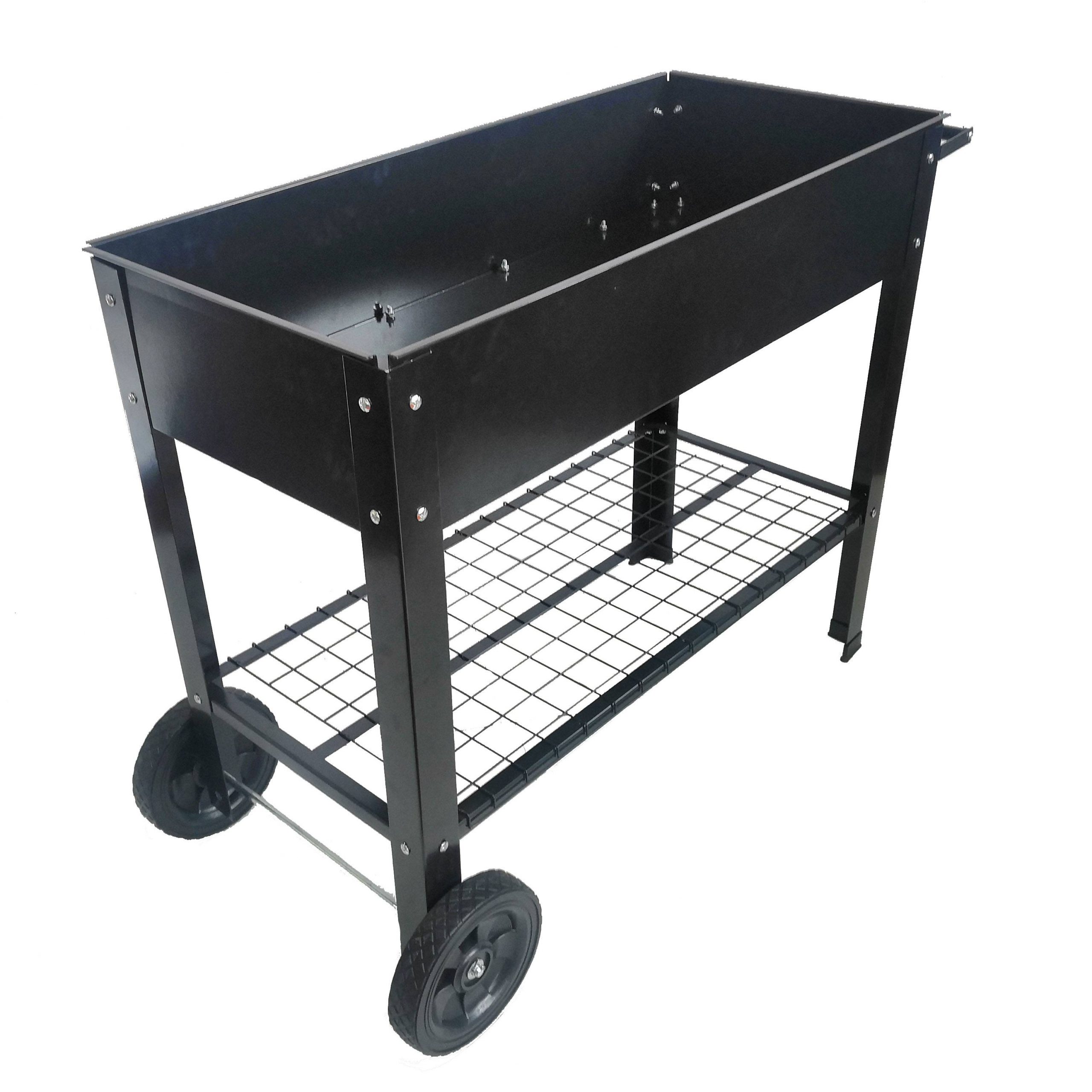 Mobile Metal Raised Garden Bed Cart with Legs for Outdoor Patio and House Use - Image 5