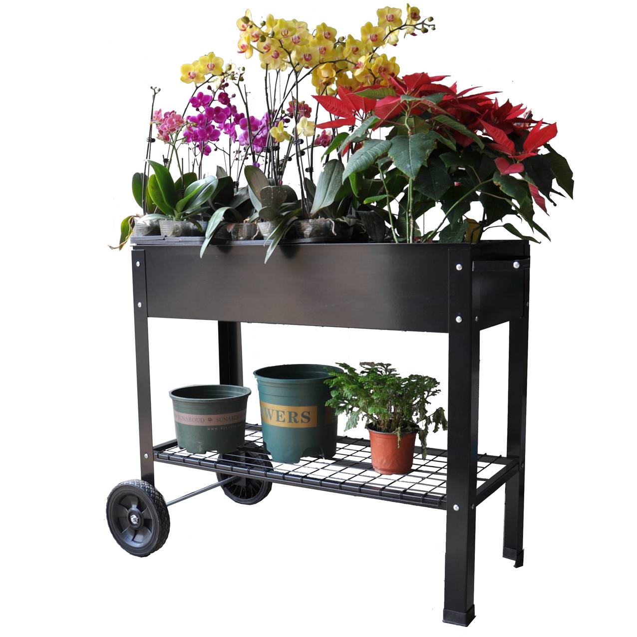 Mobile Metal Raised Garden Bed Cart with Legs for Outdoor Patio and House Use - Image 9