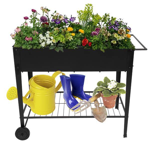 Mobile Metal Raised Garden Bed Cart with Legs for Outdoor Patio and House Use - Image 17