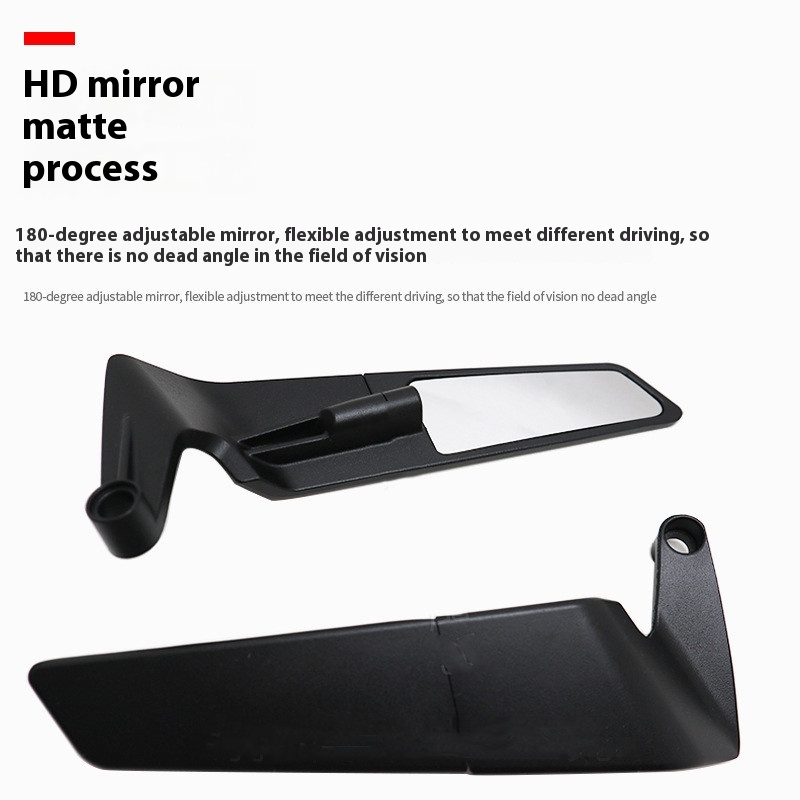 Universal Fashion Black Motorcycle Rearview Mirror - Stylish & Functional - Image 4