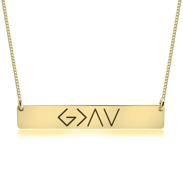 Stylish European and American One-Word Horizontal Bar Pendant Necklace - Image 10