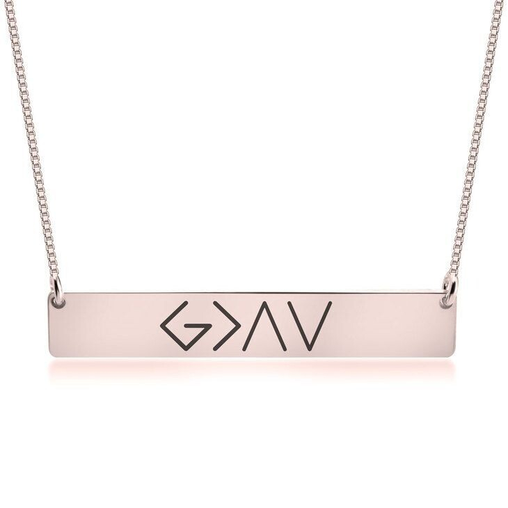 Stylish European and American One-Word Horizontal Bar Pendant Necklace - Image 11