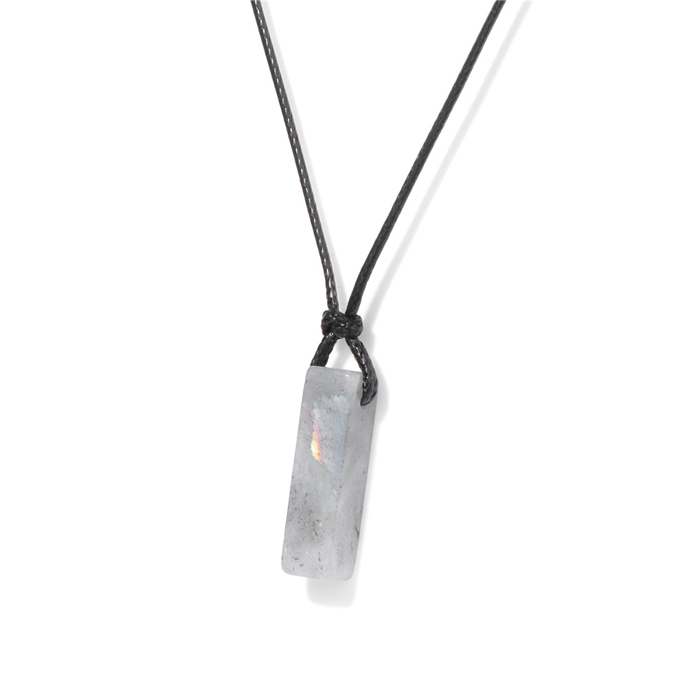 Unique Irregular Stone Rectangular Pendant Necklace - Stylish and Eye-Catching - Image 3