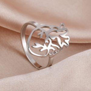 Stylish Cut Titanium Steel Hollow-Out Brain-Shaped Ring for Unique Fashion