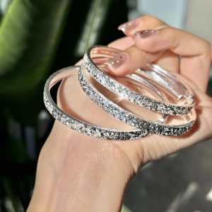 Elegant Women's Silver Bracelet with Simple Starry Sky Design