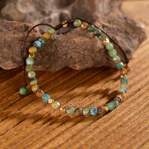 Adjustable Natural African Turquoise Braided Bracelet for Stylish Appeal