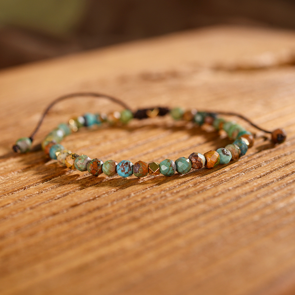 Adjustable Natural African Turquoise Braided Bracelet for Stylish Appeal - Image 4