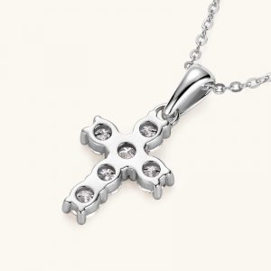 Ins Cross Diamond Necklace - French Retro 925 Silver Pendant Jewelry