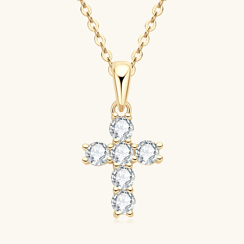 Ins Cross Diamond Necklace - French Retro 925 Silver Pendant Jewelry - Image 6