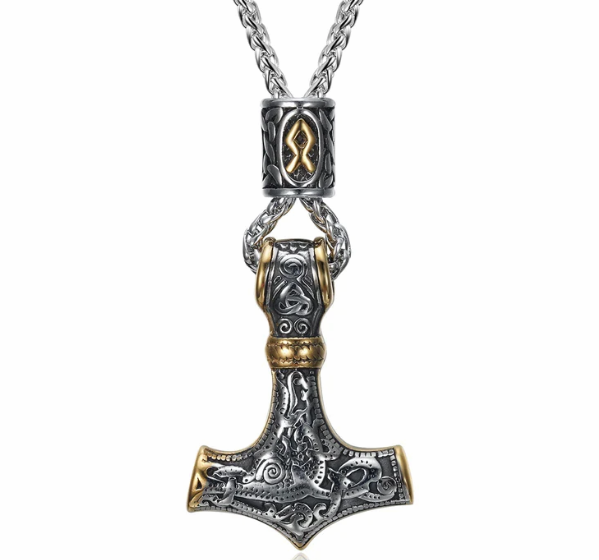 Nordic Vikings Hammer Rune Pendant Necklace for Men - Stylish & Unique - Image 3