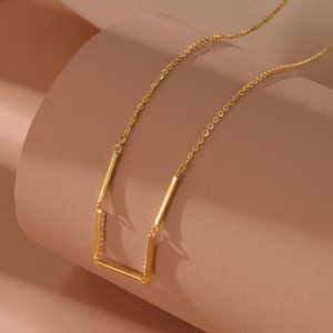 Stylish Geometric Necklace for Women in Sterling Silver - Advanced Design Elegance